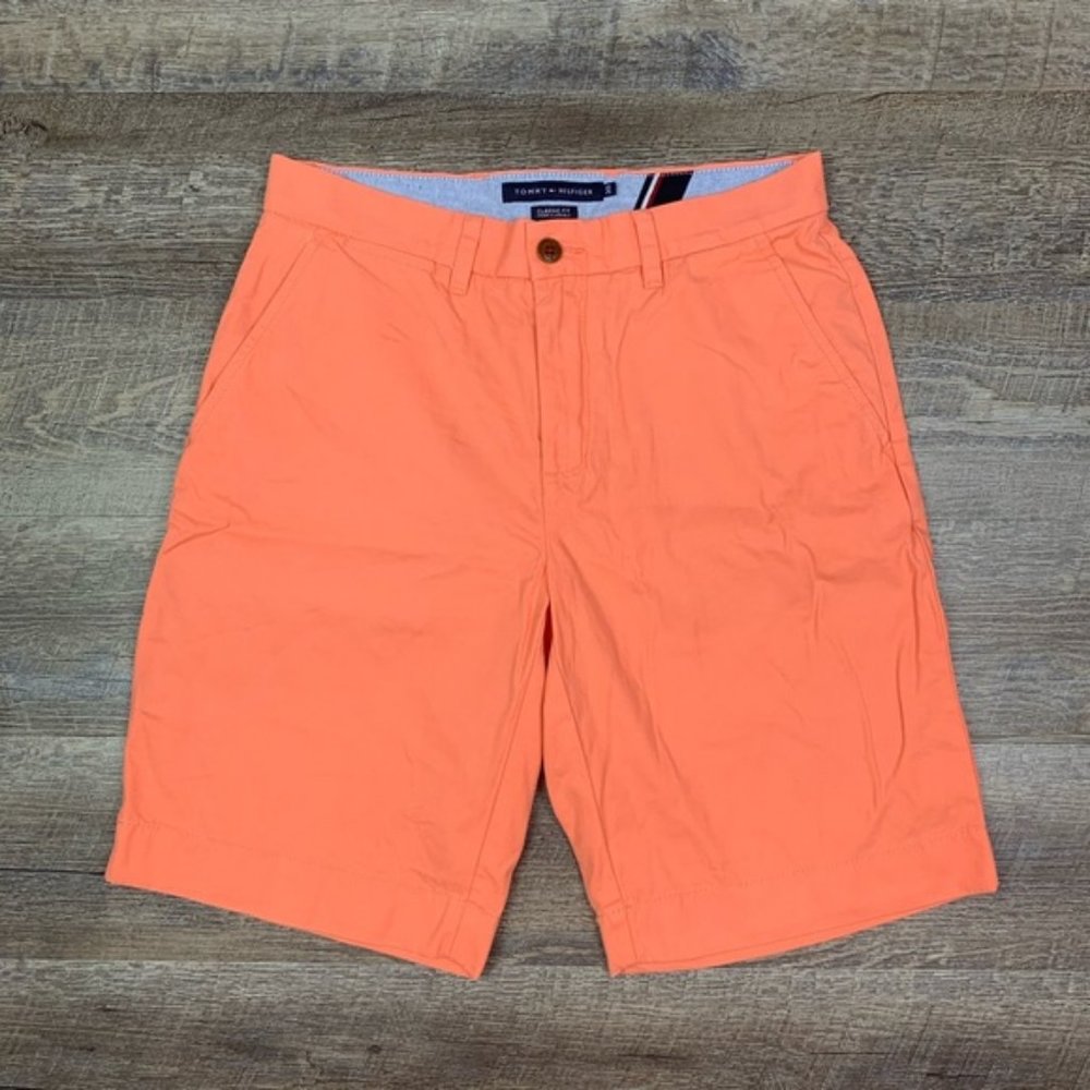 Tommy Hilfiger Mens Classic Fit Shorts 30 Orange - Picture 1 of 6
